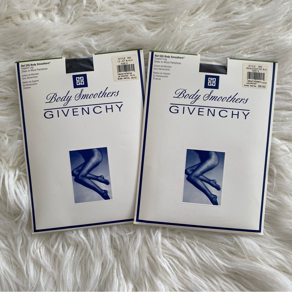 Women’s Vintage Givenchy Sheer Black Pantyhose Hosiery Size E Bundle